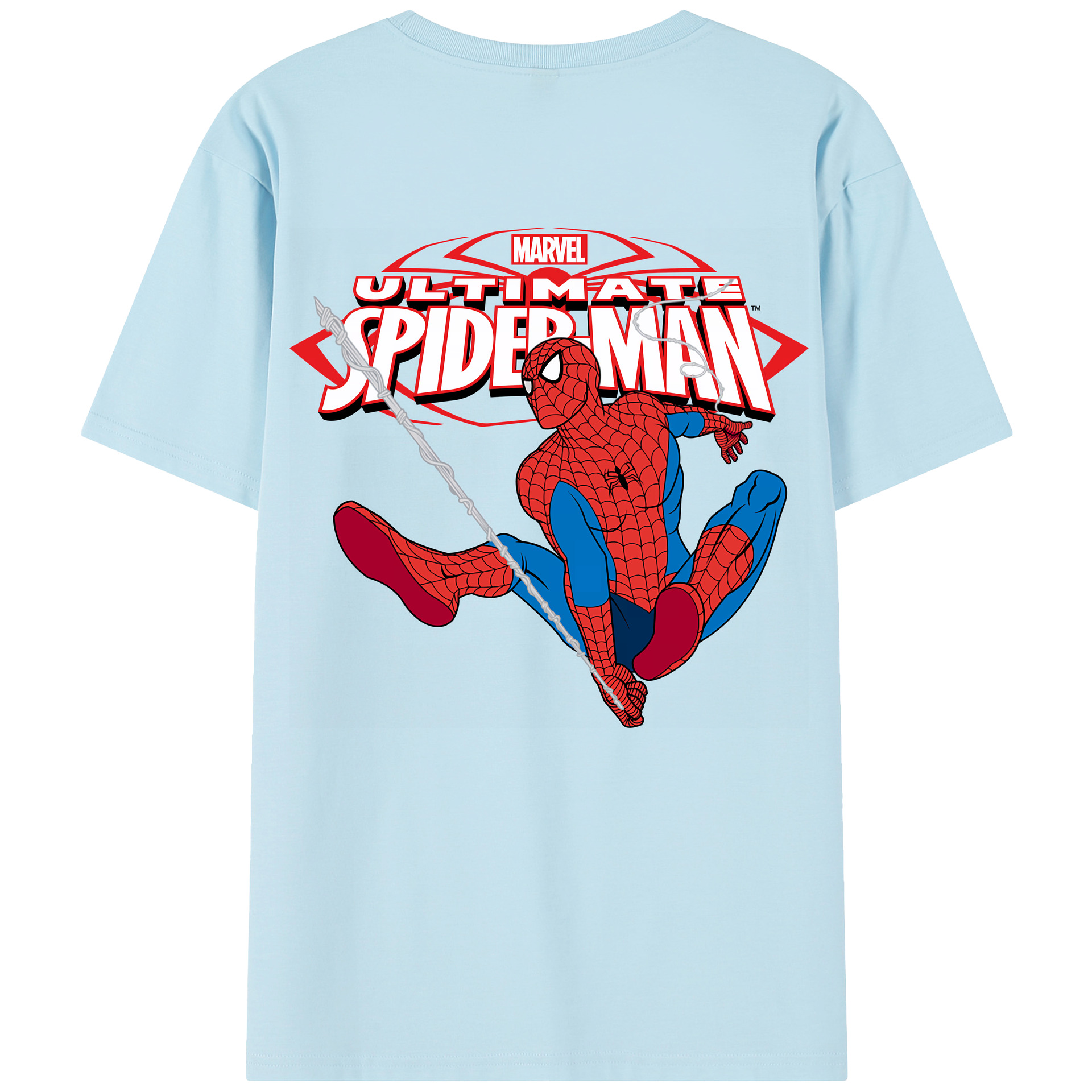 （画像用） Spider Man スパイダーマン 綿100％半袖Tシャツ（背面プリント）